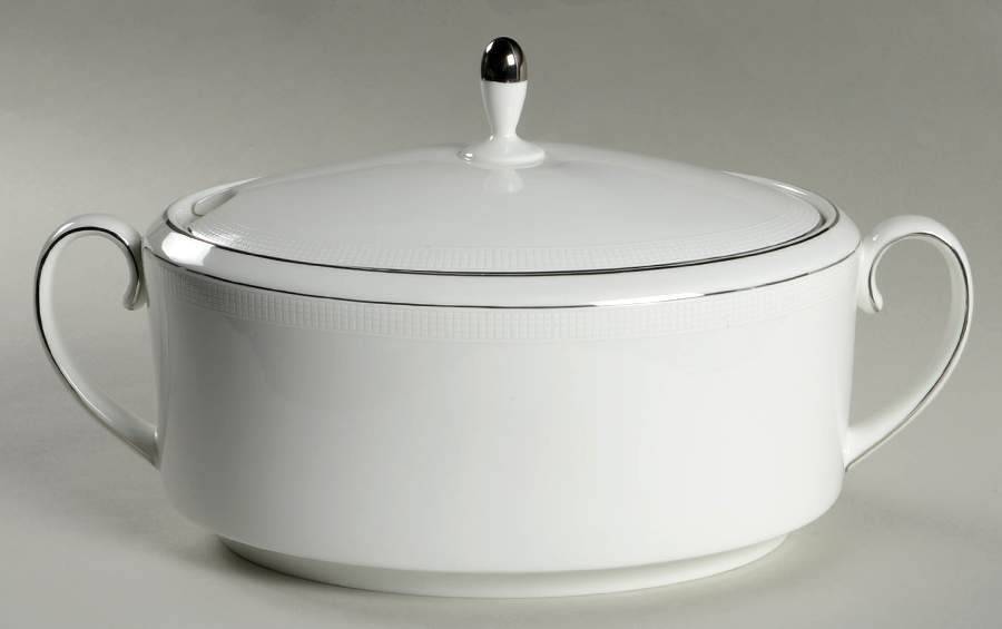 Blanc Sur Blanc Oval Tureen & Lid by Wedgwood-1