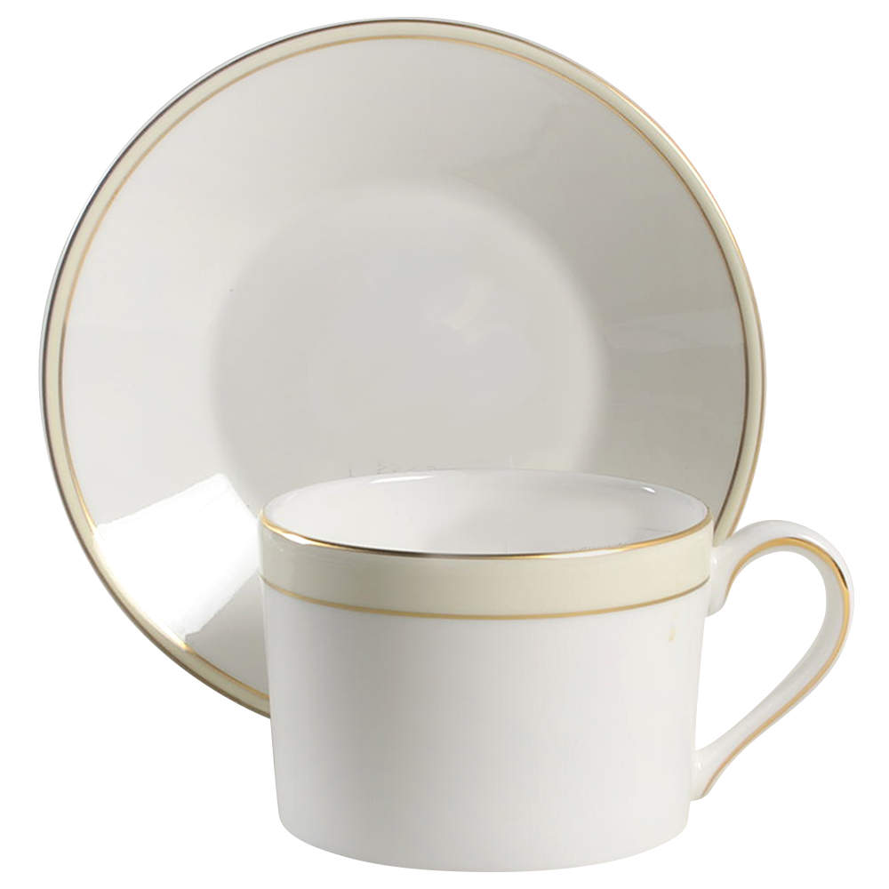 Champagne Duchesse Flat Cup & Saucer Set by Wedgwood-1