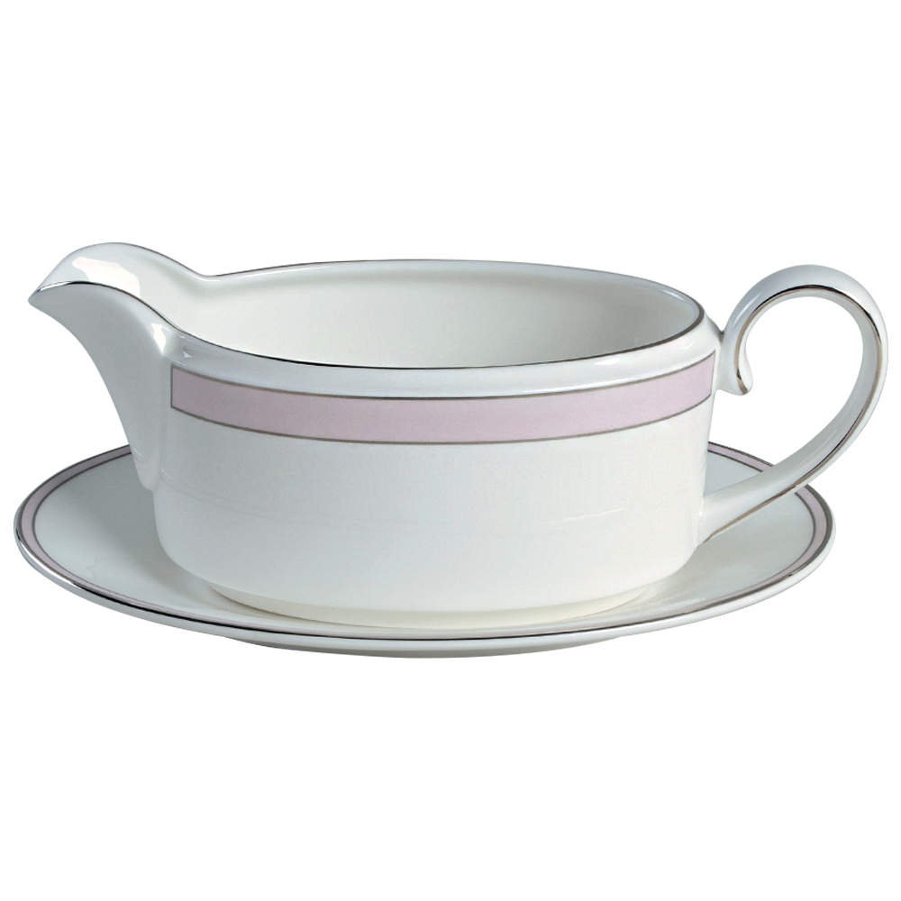 Pink Duchesse Gravy Boat & Underplate by Wedgwood-1