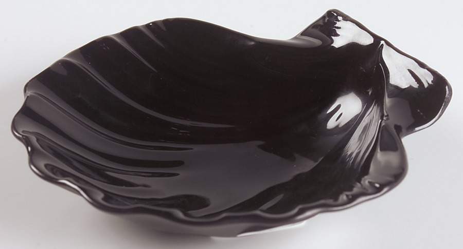 Nautilus Black Shell Shaped Dish by Wedgwood-1