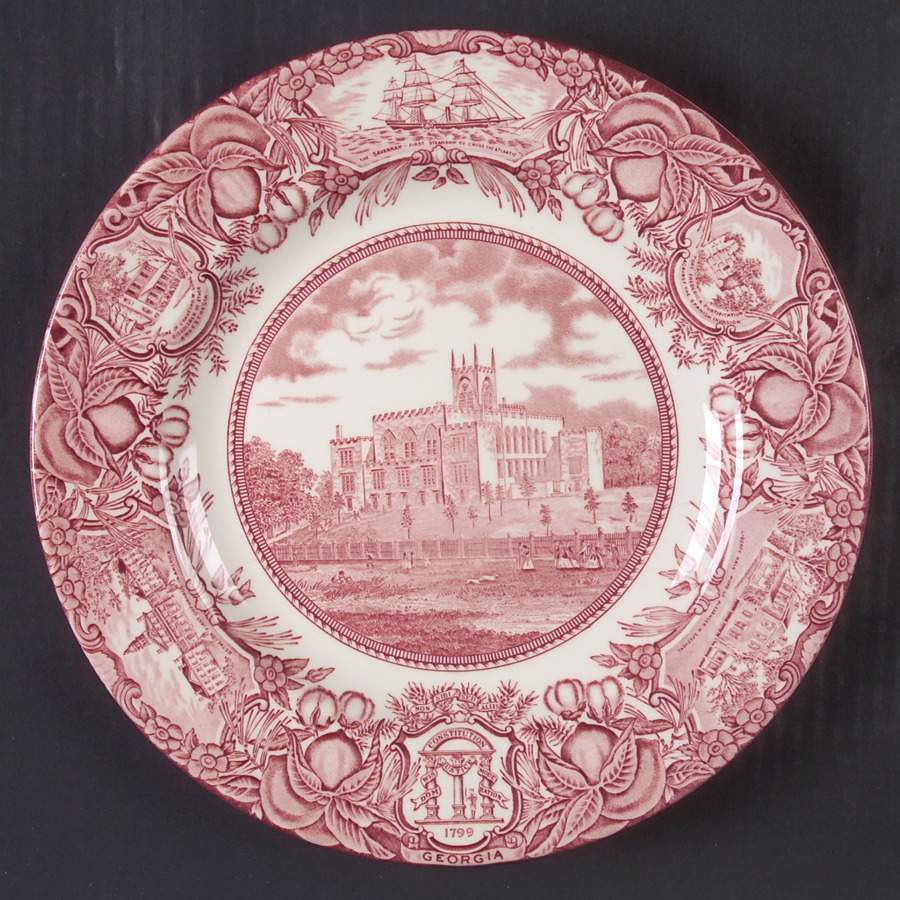 Georgia Historical Plates Pink Dinner Plate by Wedgwood-1