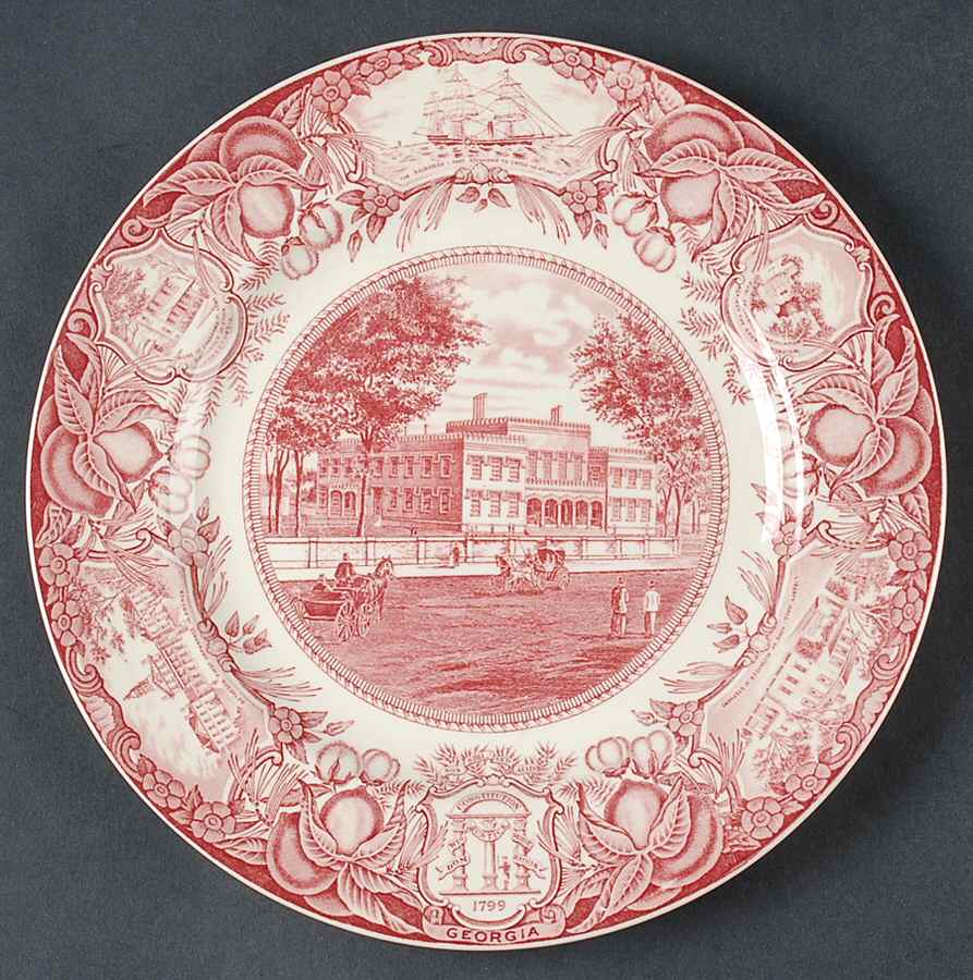 Georgia Historical Plates Pink Dinner Plate by Wedgwood-1