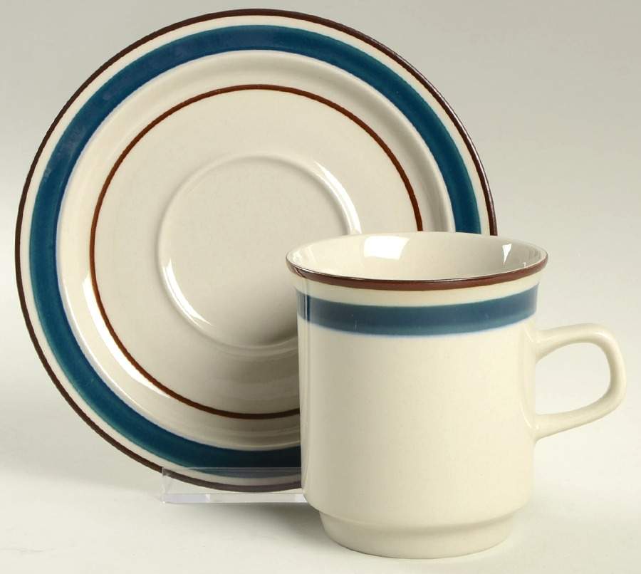 Roma Flat Cup & Saucer Set by Westminster (Japan)-1