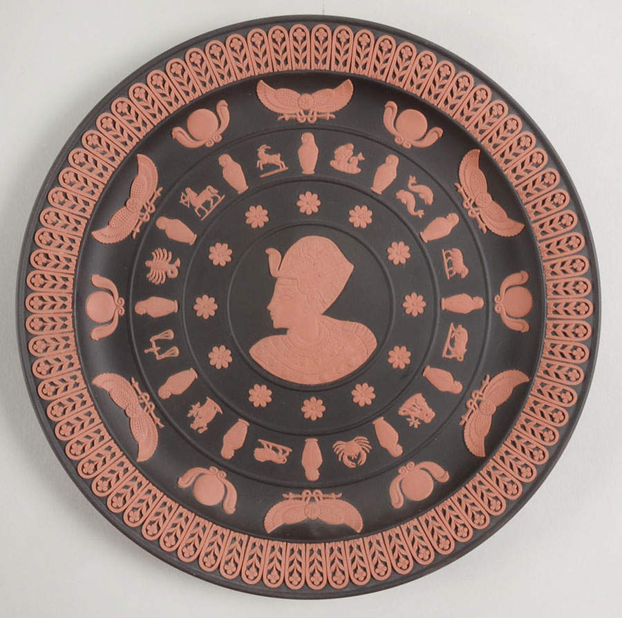 Terra Cotta on Black Jasperware Egyptian Show Or Decorative Plate (Charger) by Wedgwood-1