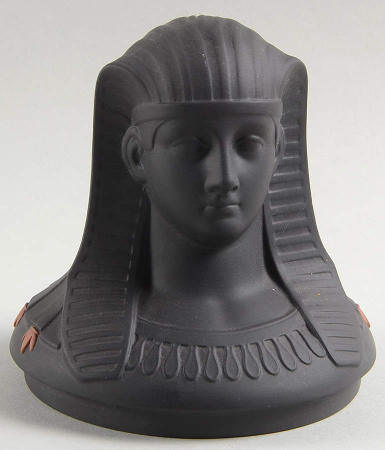 Terra Cotta on Black Jasperware Egyptian Lid for Canopic Jar by Wedgwood-1