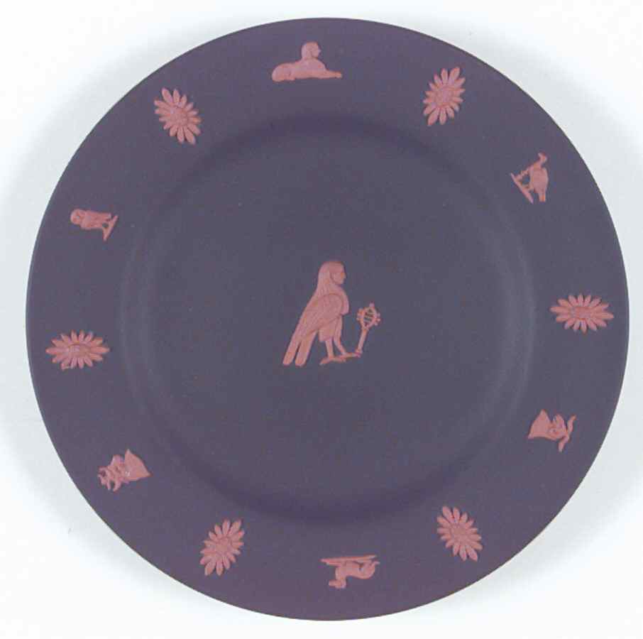 Terra Cotta on Black Jasperware Egyptian Plate by Wedgwood-1