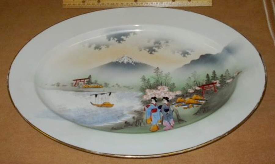 WRA2 16" Oval Serving Platter by William Rae (Japan)-1