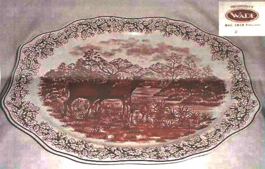 Prosperity 16" Oval Serving Platter by Wade (England)-1