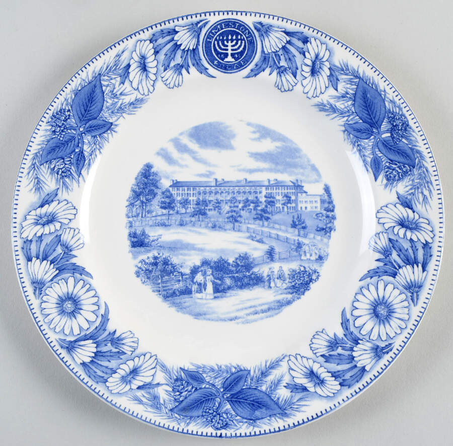 Limestone College Blue Dinner Plate by Wedgwood-1