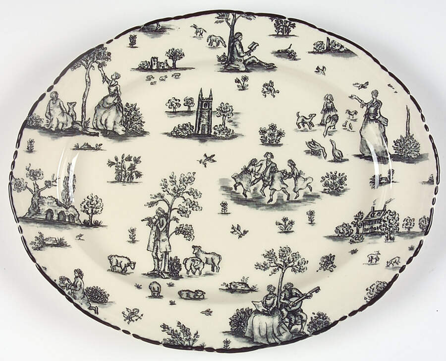 WOO81 12" Oval Serving Platter by Wood & Sons-1