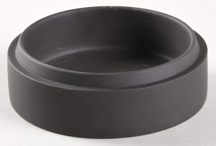 Gilded Black Basalt Egyptian 4" Round Box No Lid by Wedgwood-1