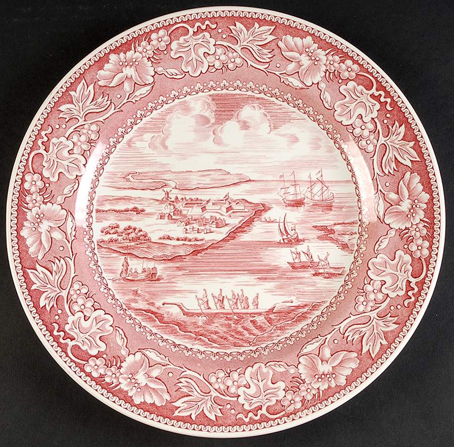 Old New York Red Dinner Plate by Wedgwood-1