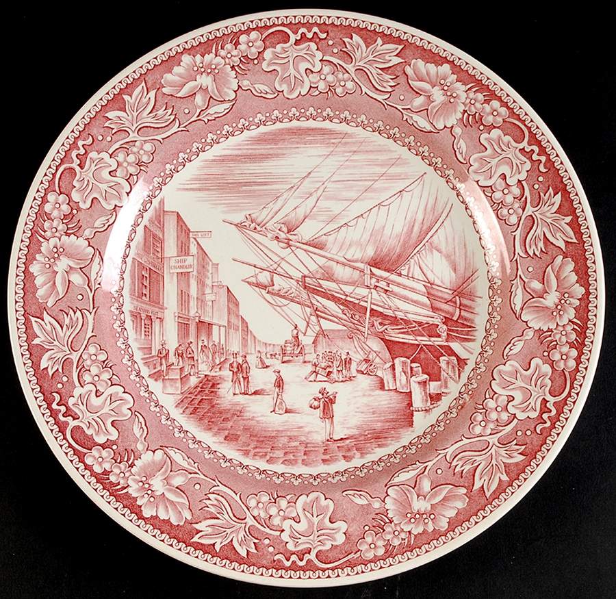 Old New York Red Dinner Plate by Wedgwood-1