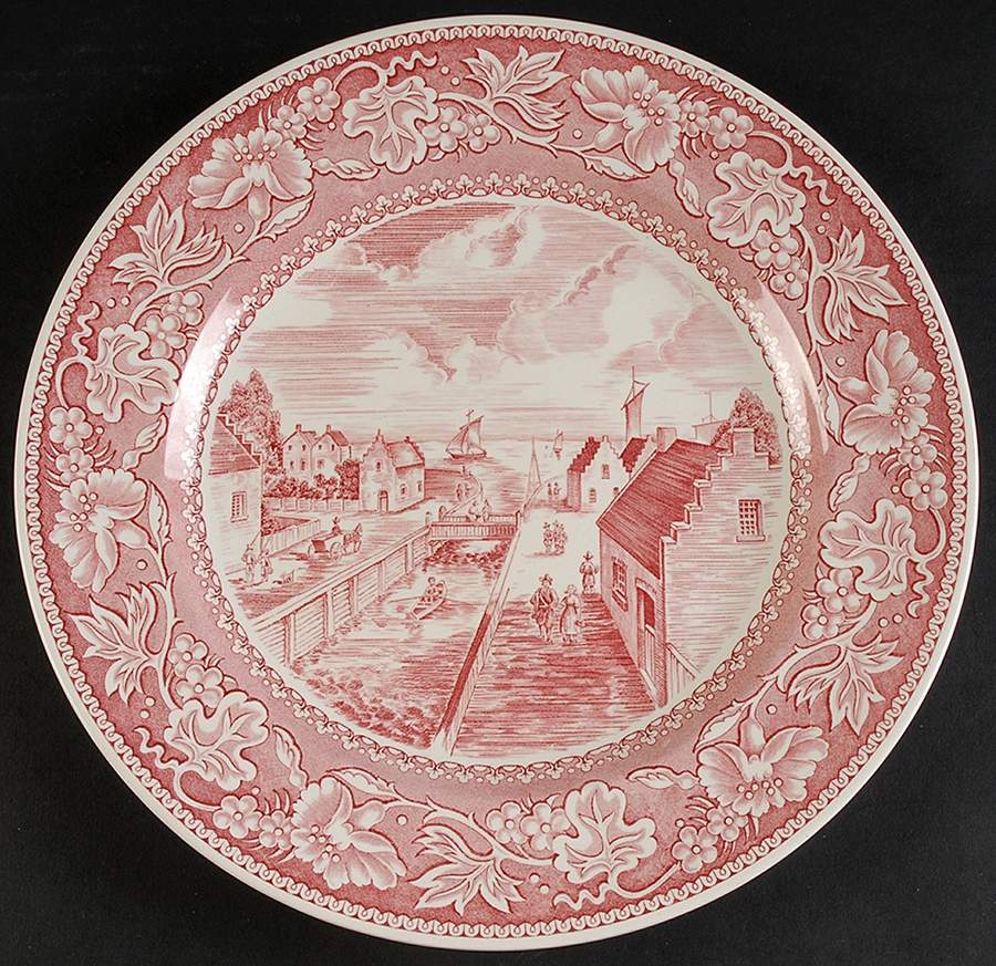 Old New York Red Dinner Plate by Wedgwood-1