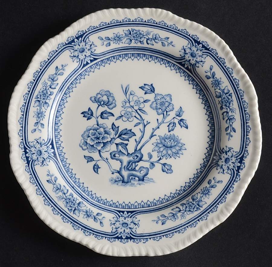 Dorset Blue (Scallop) Dessert/Pie Plate by Wood & Sons-1
