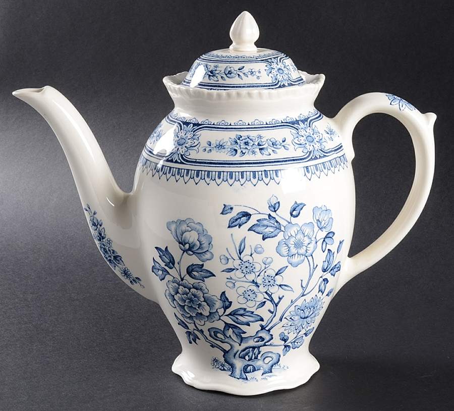 Dorset Blue (Scallop) Coffee Pot & Lid by Wood & Sons-1