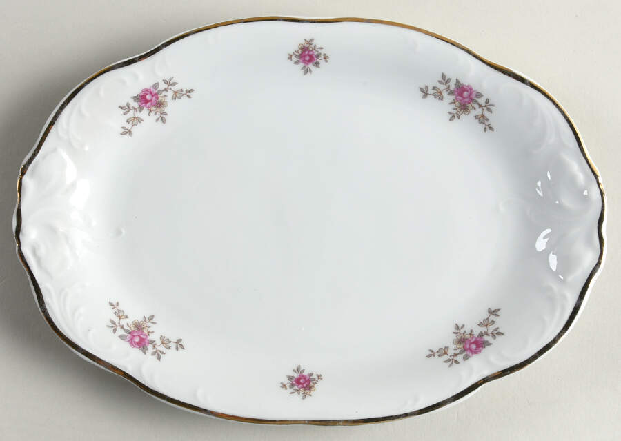 Tea Rose 9" Oval Serving Platter by Wawel-1