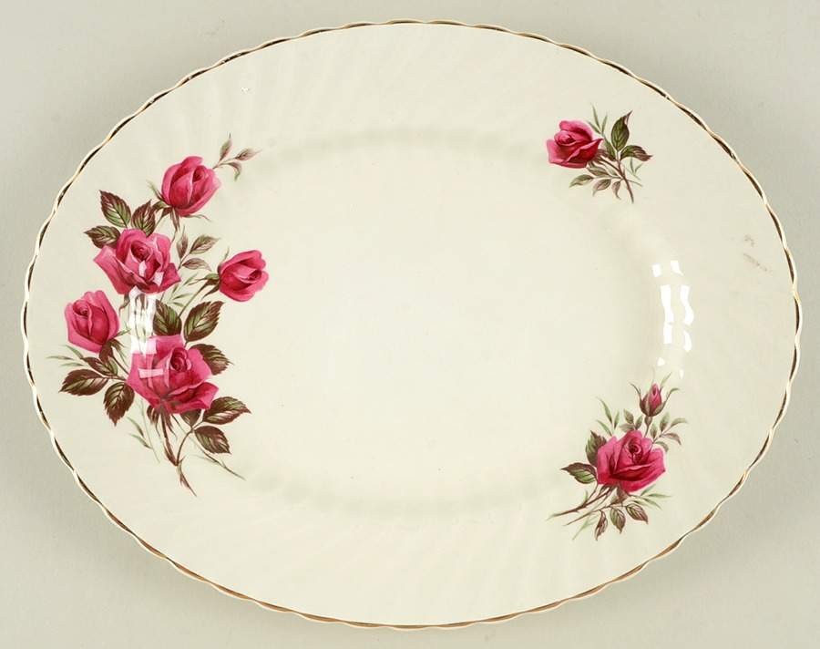 Rose Royale 11" Oval Serving Platter by Wood & Sons-1