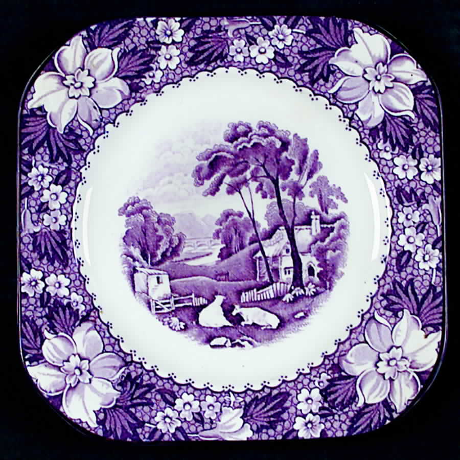 Colonial Purple Square Salad Plate by Wood & Sons-1