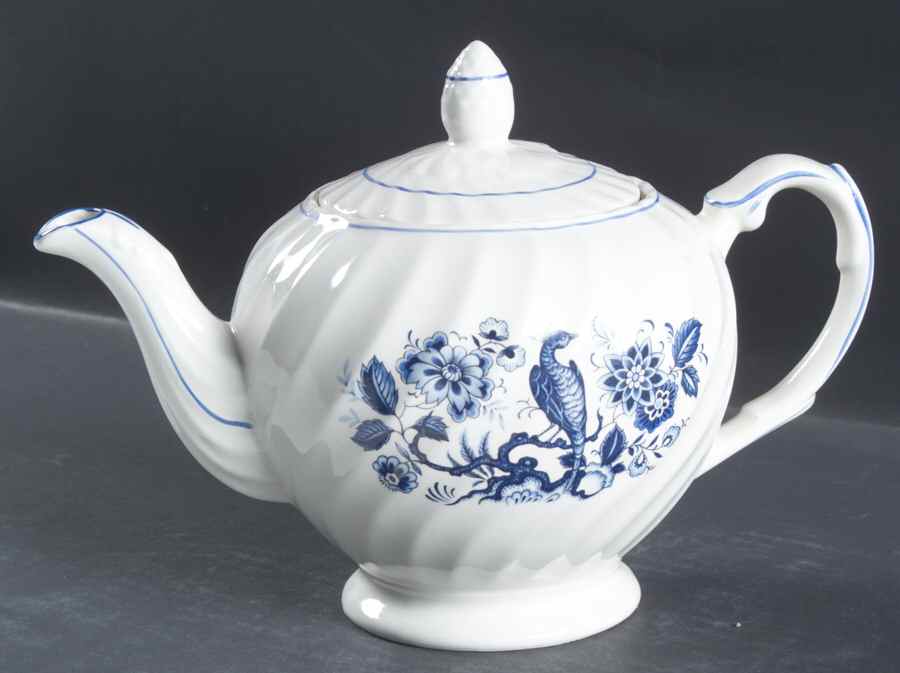 342 (Blue Trim) Small Teapot & Lid by Wood & Sons-1