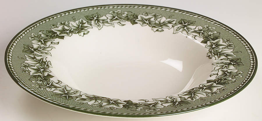 Kent Green Vine (Williams Sonoma) Large Rim Soup Bowl by Wedgwood-1