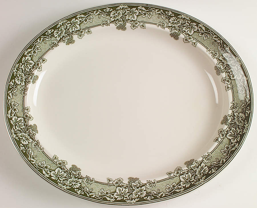 Kent Green Vine (Williams Sonoma) 16" Oval Serving Platter by Wedgwood-1