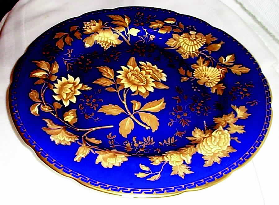 Tonquin Blue (Gold Floral) Dinner Plate by Wedgwood-1