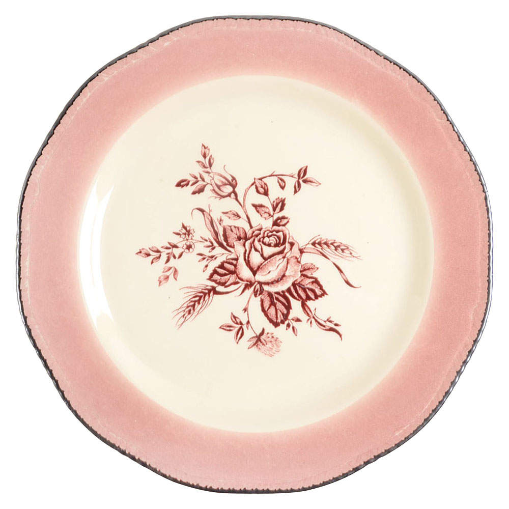 Colonial Rose Pink Accent Dinner Plate by Wood & Sons-1