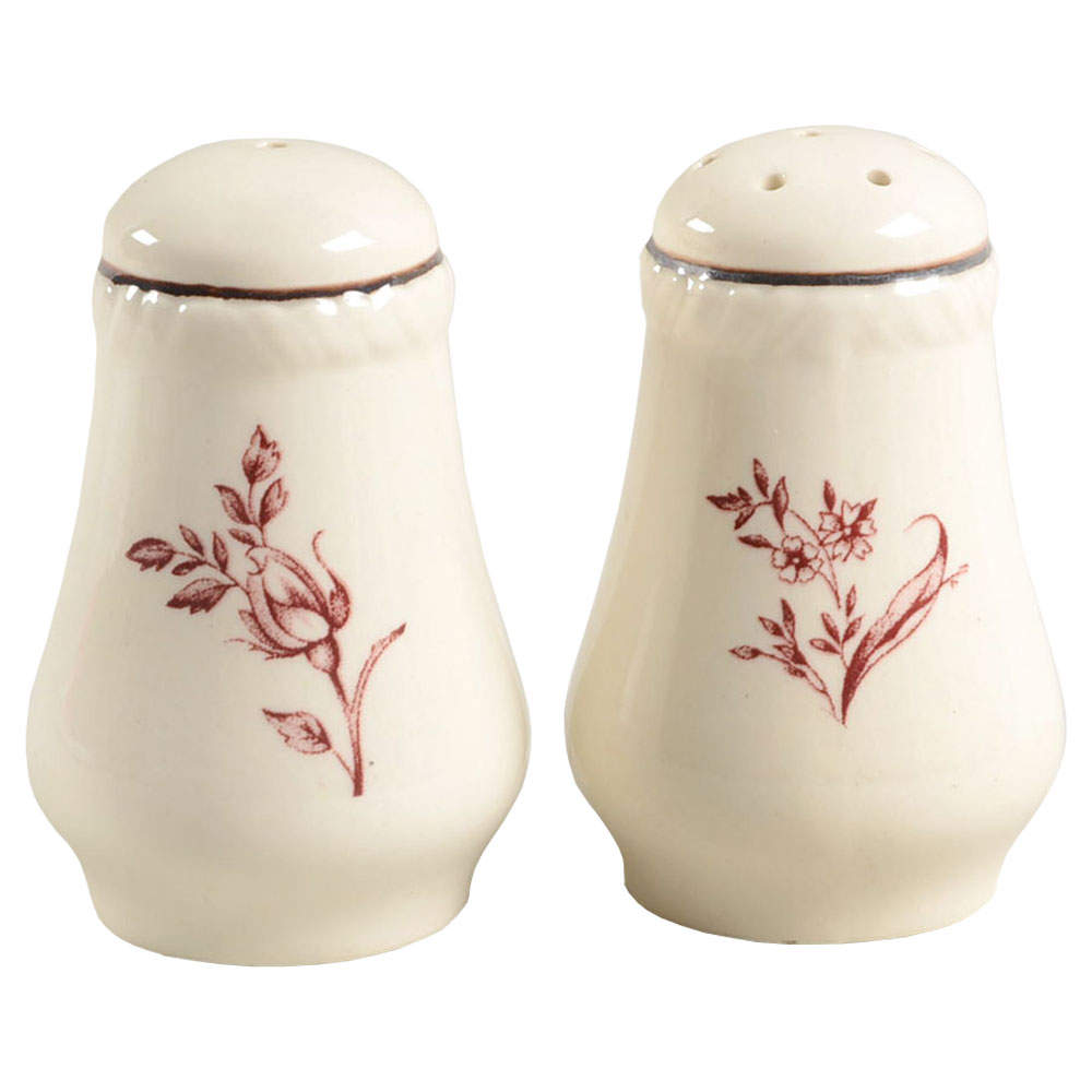 Colonial Rose Pink Salt & Pepper Set by Wood & Sons-1