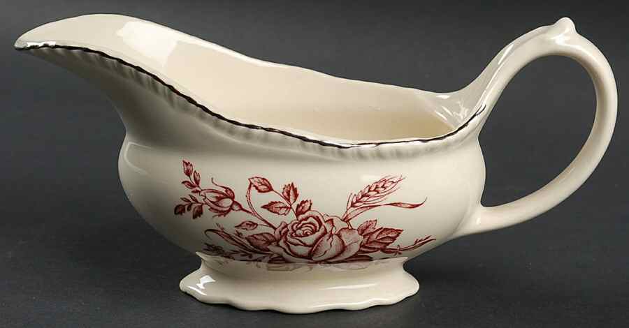 Colonial Rose Pink Gravy Boat by Wood & Sons-1
