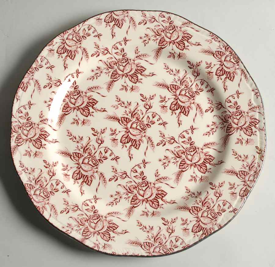 Colonial Rose Pink 12" Chop Plate (Round Platter) by Wood & Sons-1