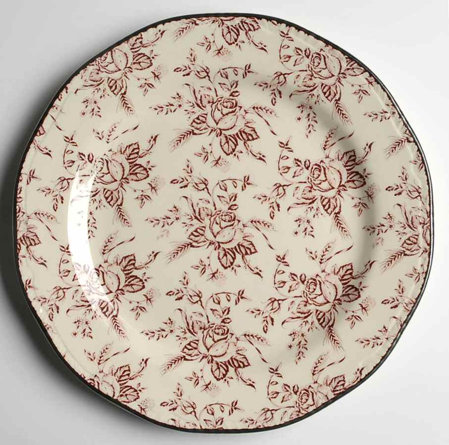 Colonial Rose Pink Dinner Plate by Wood & Sons-1