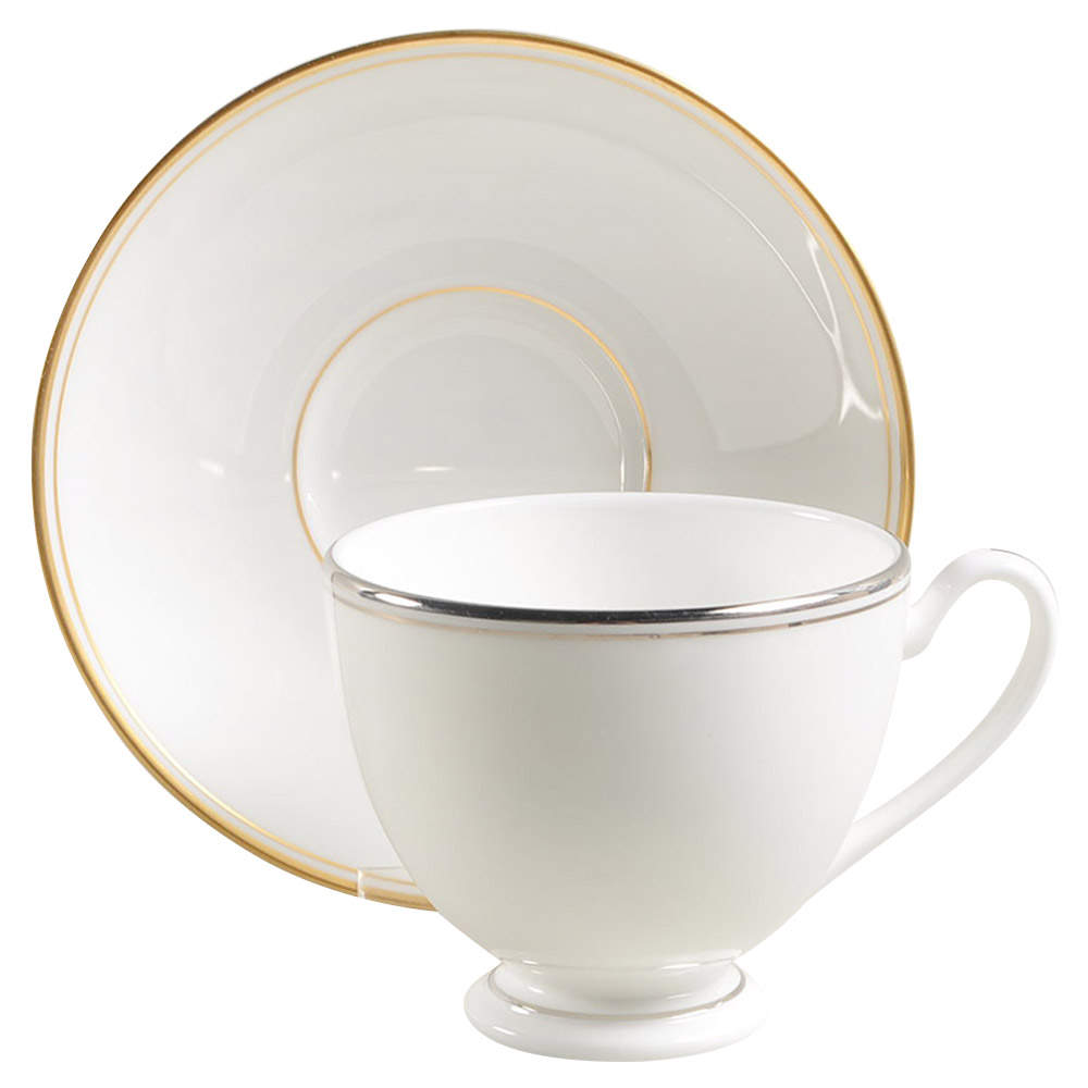 Kilbarry Gold Footed Cup & Saucer Set by Waterford China-1