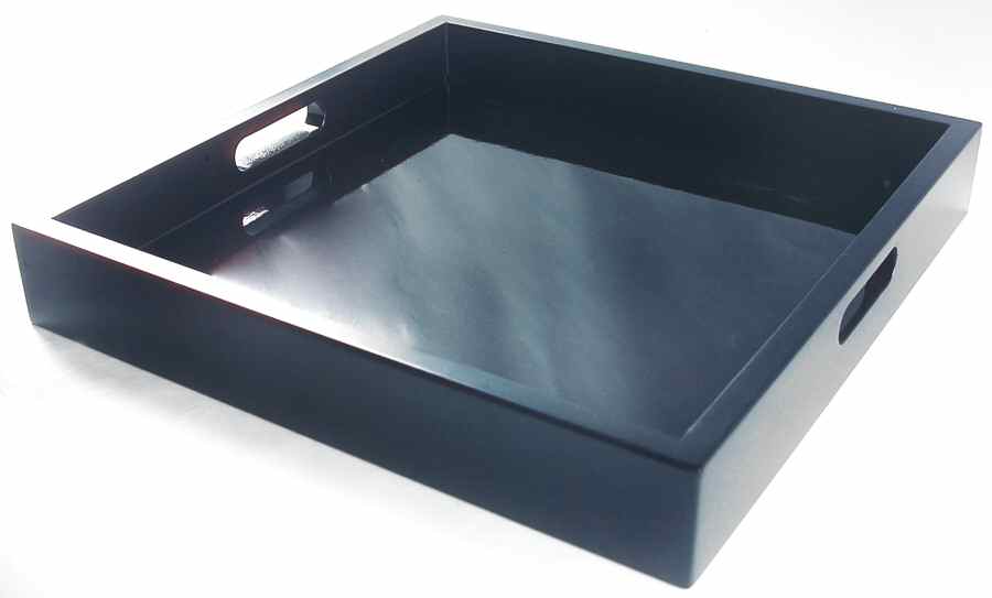Night and Day Black (Accessories) 15" Square Tray by Wedgwood-1