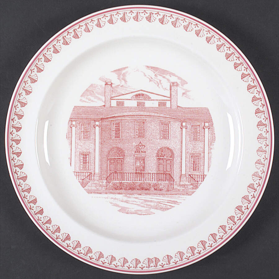 Harvard University Business School Pink Dinner Plate by Wedgwood-1