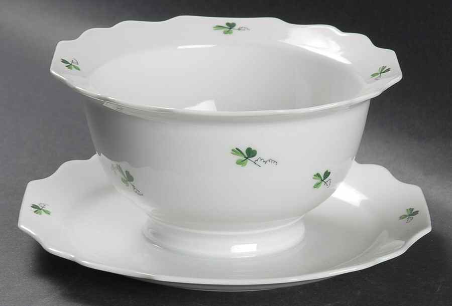 114-6490 Gravy Boat with Attached Underplate by Wiener Porzellan-1