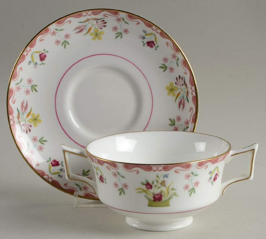 Bianca ("W" Wedgwood Mark Only) Footed Cream Soup Bowl & Saucer Set by Wedgwood-1