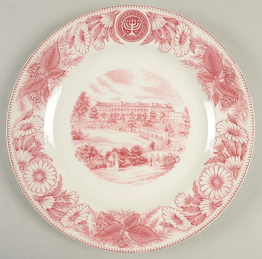 Limestone College Pink Dinner Plate by Wedgwood-1