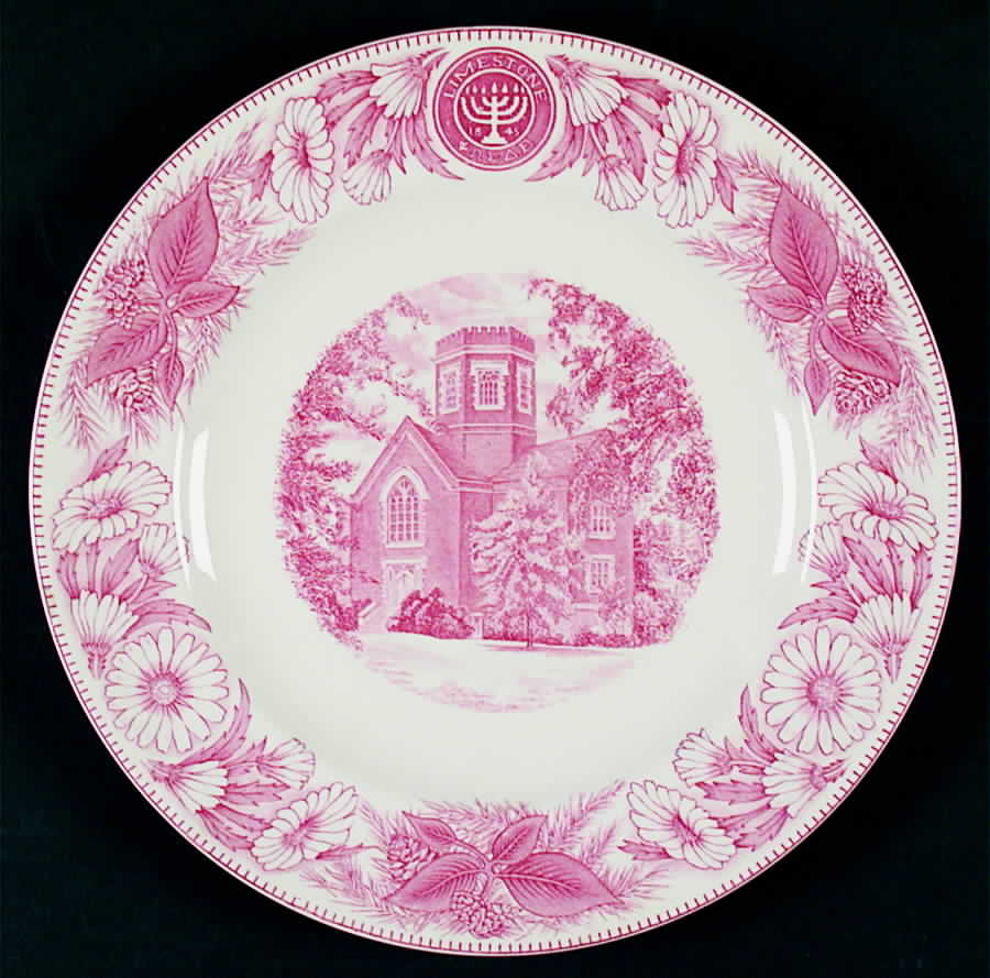 Limestone College Pink Dinner Plate by Wedgwood-1