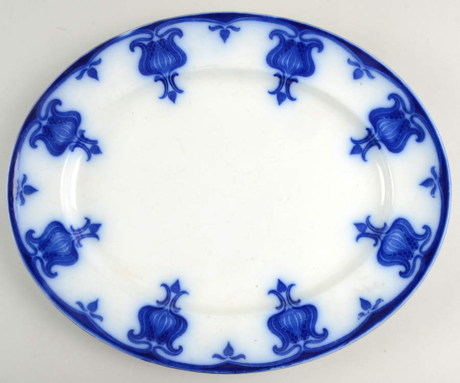 Poppy Flow Blue 13" Oval Serving Platter by Wedgwood-1