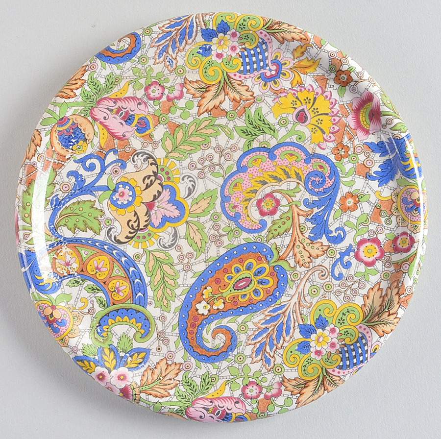 Paisley Blue Tea Tile by Wade (England)-1