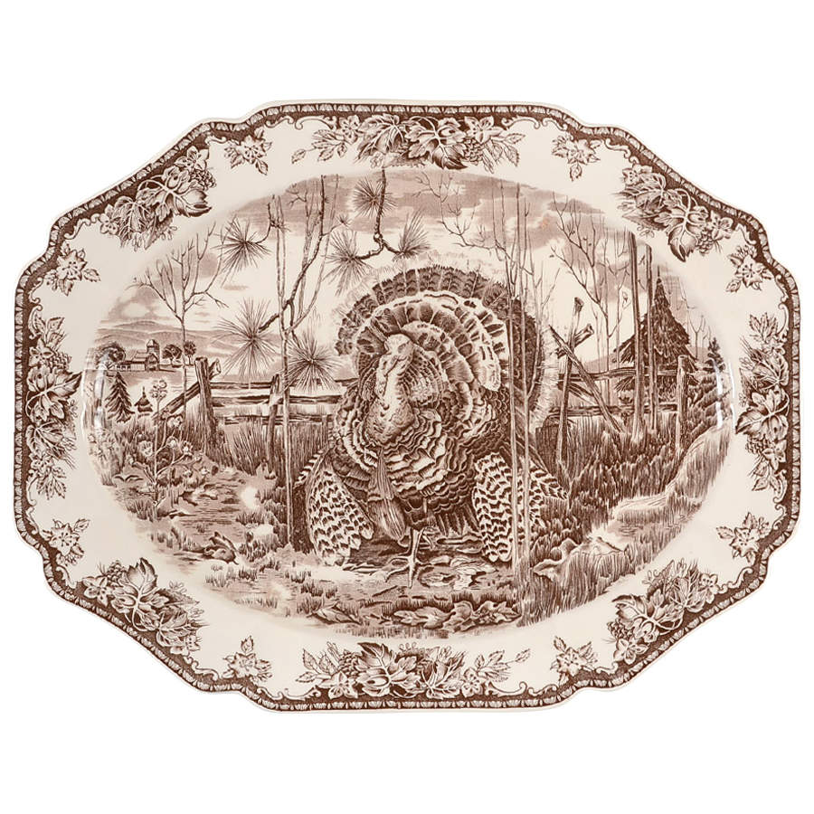 His Majesty (Brown, Williams Sonoma) 20" Oval Serving Platter by Wedgwood-1