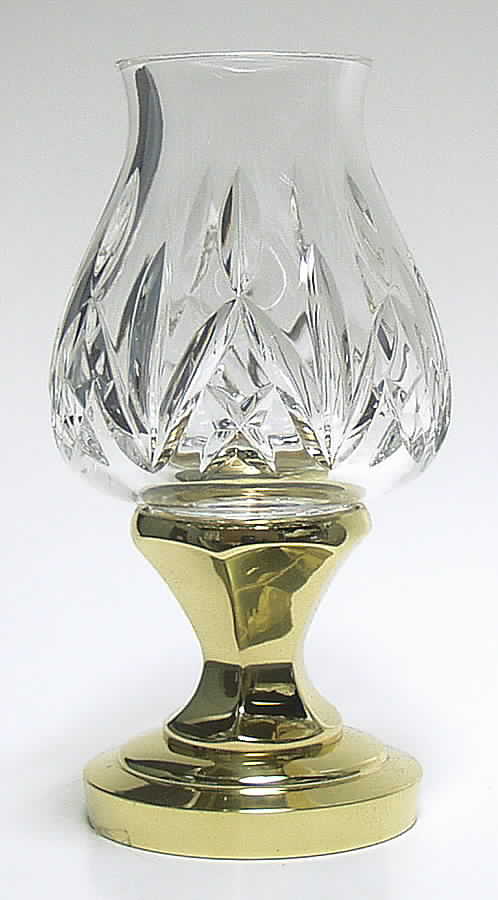 Crystal and Brass Collection Belmont Brass Base Hurricane Lamp by Waterford Crystal-1