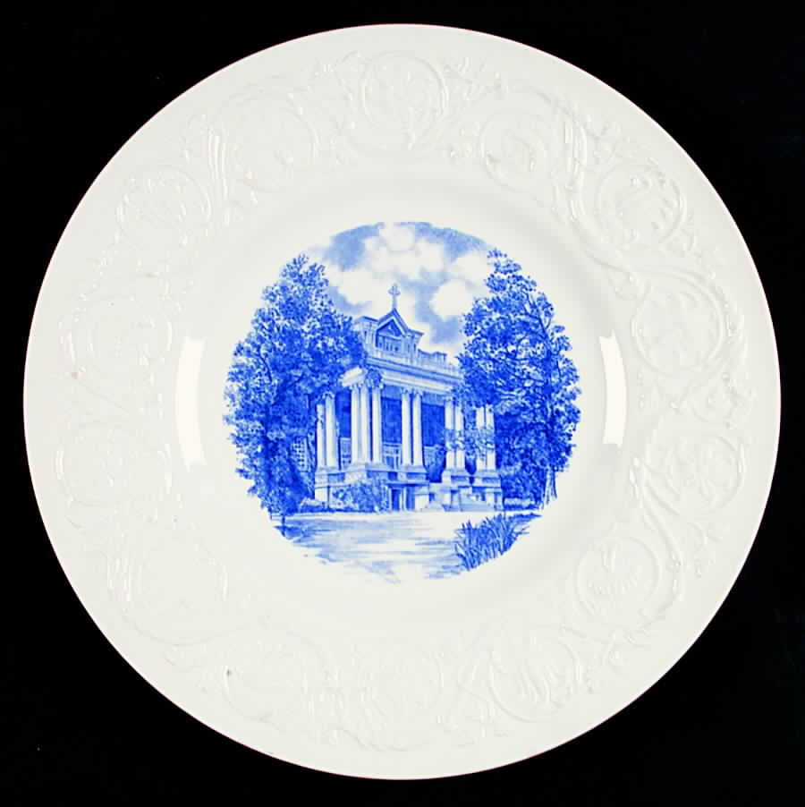Saint Mary's School Blue Dinner Plate by Wedgwood-1
