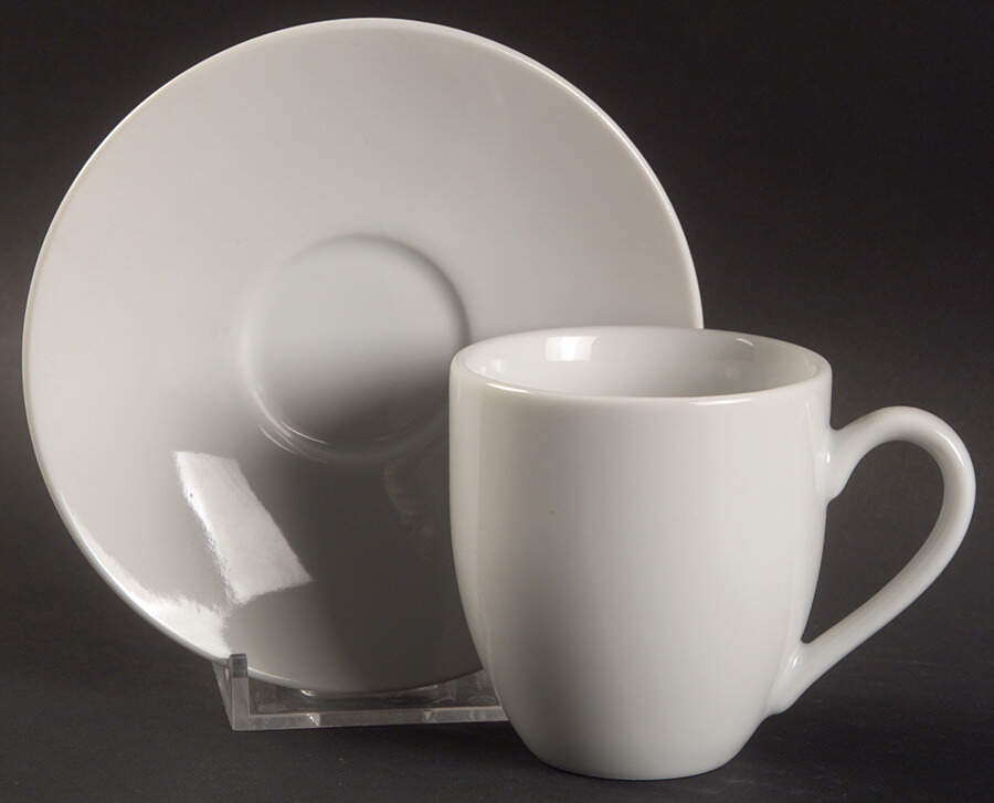 Brasserie White Flat Demitasse Cup & Saucer Set by Williams-Sonoma-1