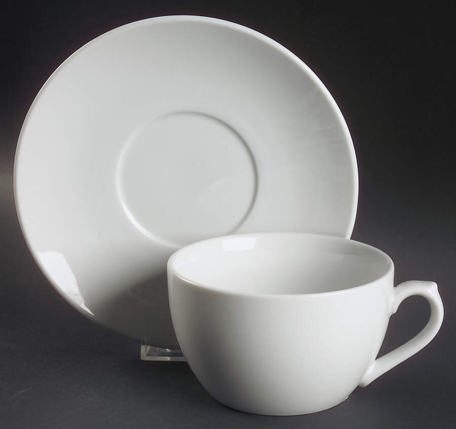 Brasserie White Breakfast Cup & Saucer Set by Williams-Sonoma-1