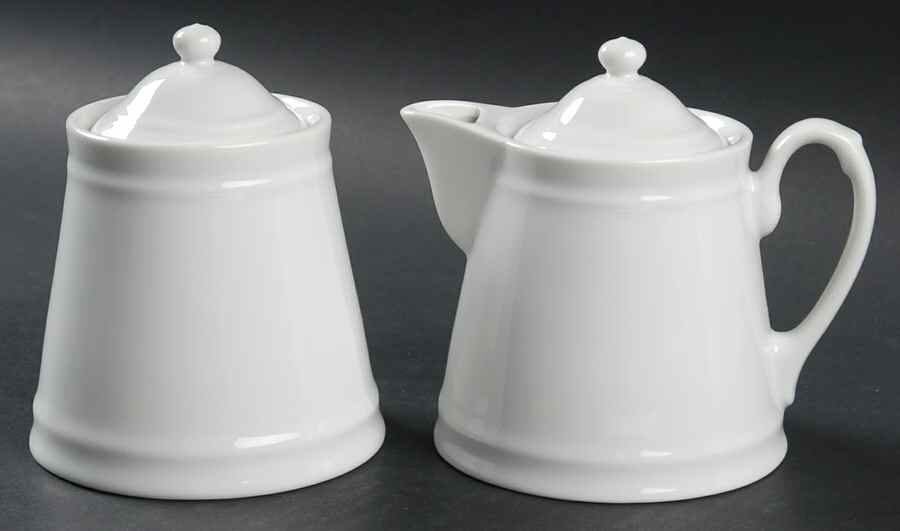 Brasserie White Creamer & Sugar with Lids Set by Williams-Sonoma-1