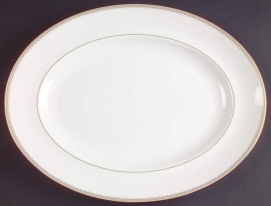 Golden Grosgrain 13" Oval Serving Platter by Wedgwood-1