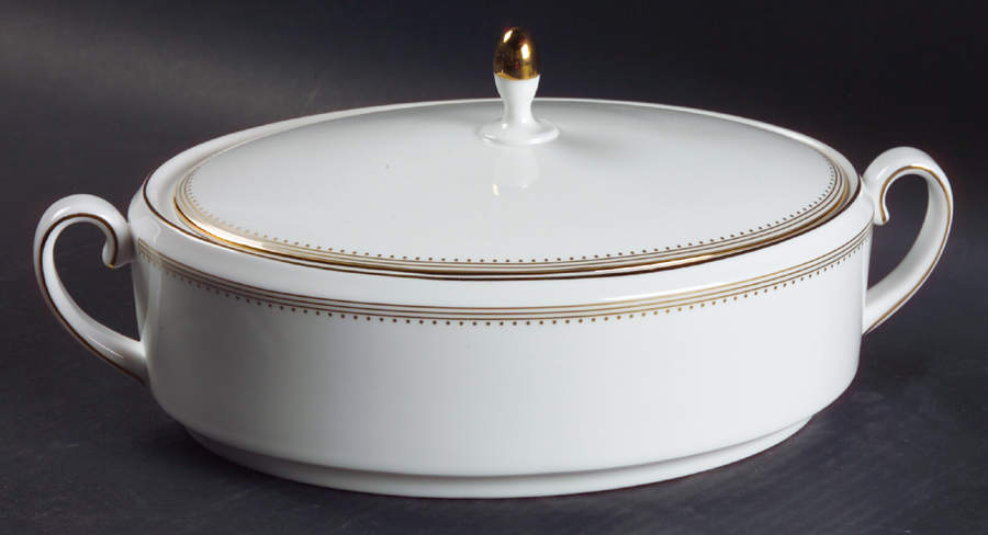 Golden Grosgrain Oval Covered Vegetable by Wedgwood-1