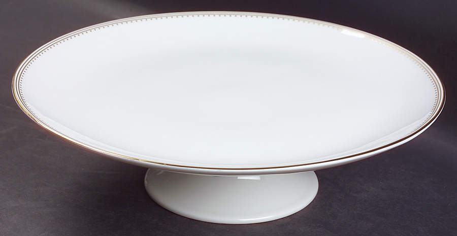Golden Grosgrain 10" Diameter Pedestal Cake Stand by Wedgwood-1